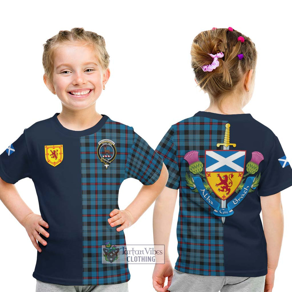 Tartan Vibes Clothing MacCorquodale Tartan Kid T-Shirt with Scottish Lion Royal Arm Half Style