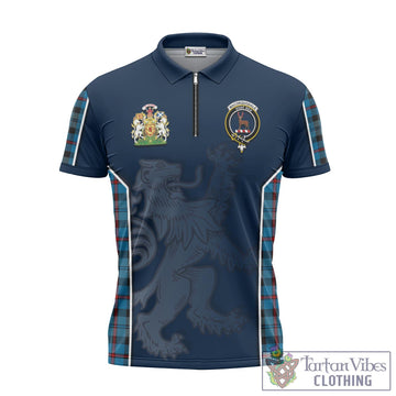 MacCorquodale (McCorquodale) Tartan Zipper Polo Shirt with Family Crest and Lion Rampant Vibes Sport Style