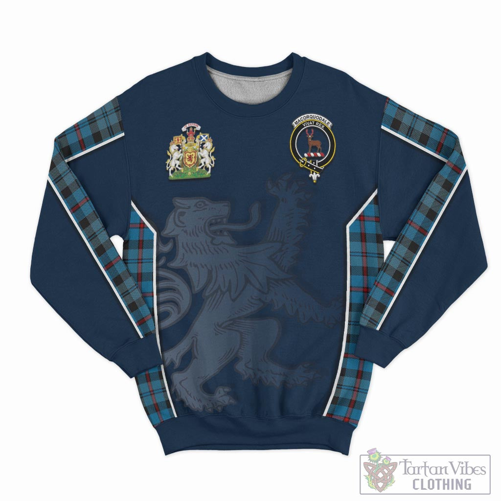 Tartan Vibes Clothing MacCorquodale Tartan Sweater with Family Crest and Lion Rampant Vibes Sport Style