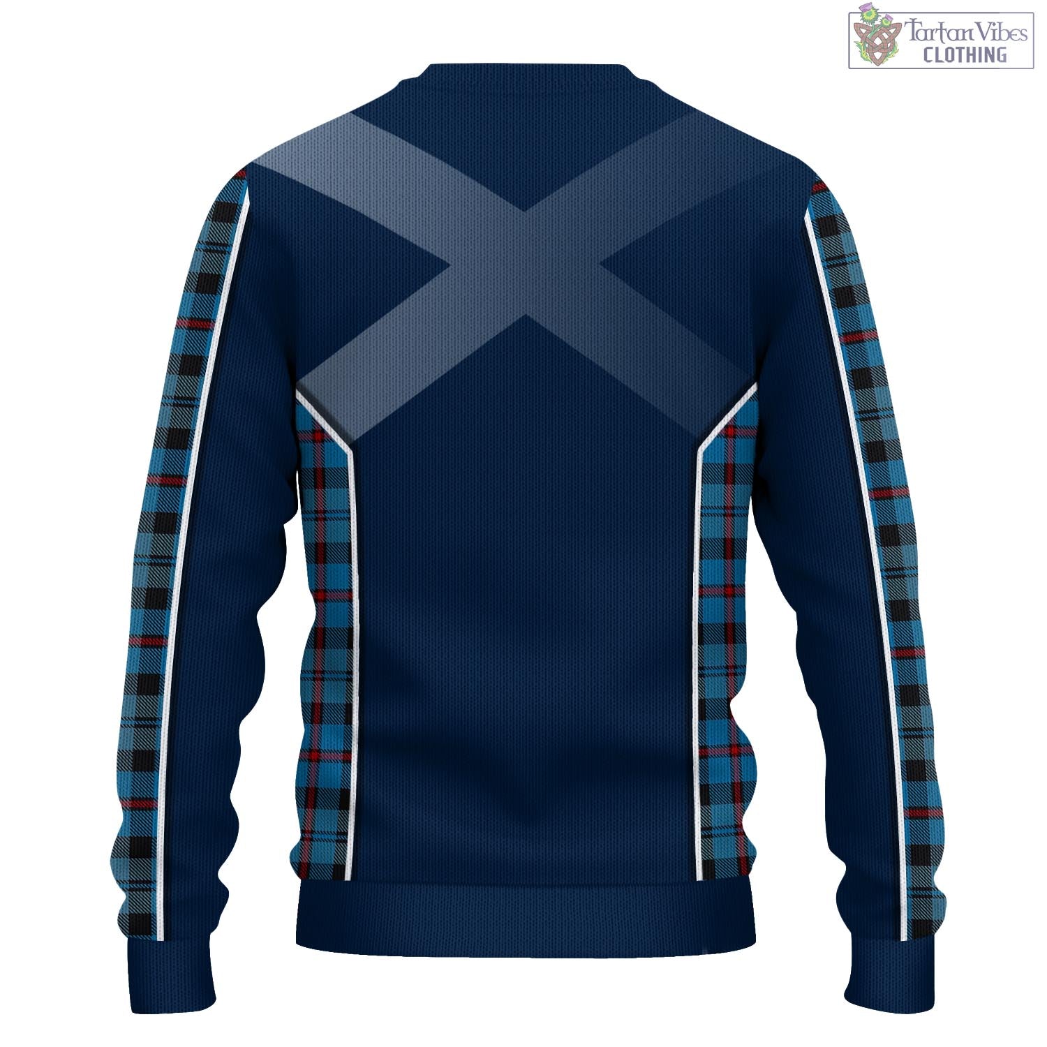 Tartan Vibes Clothing MacCorquodale Tartan Knitted Sweatshirt with Family Crest and Scottish Thistle Vibes Sport Style