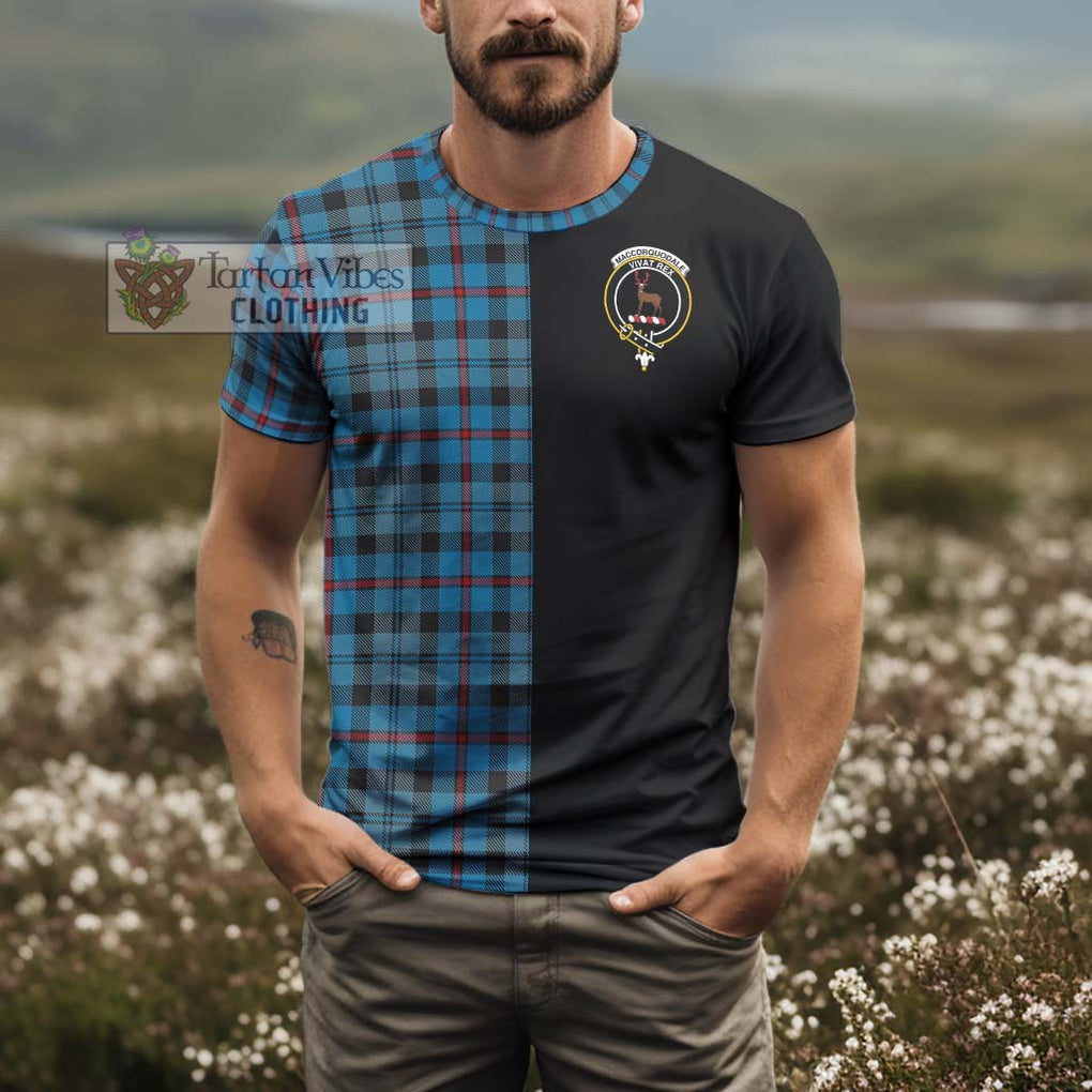 MacCorquodale (McCorquodale) Tartan T-Shirt with Family Crest and Half Of Me Style - Tartanvibesclothing Shop