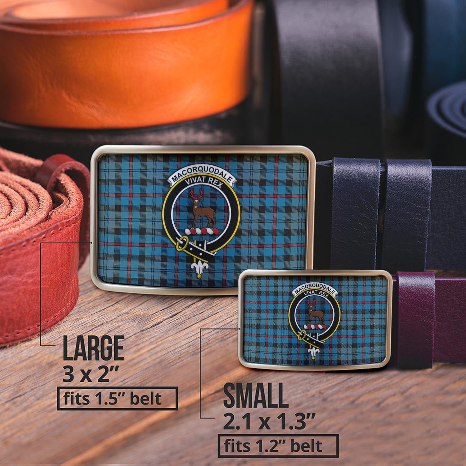 MacCorquodale (McCorquodale) Tartan Belt Buckles with Family Crest - Tartan Vibes Clothing