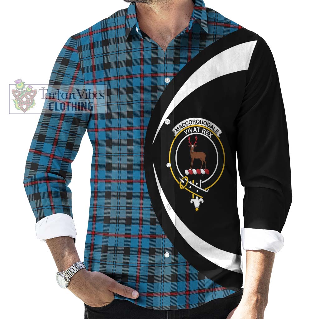 MacCorquodale (McCorquodale) Tartan Long Sleeve Button Up with Family Crest Circle Style - Tartan Vibes Clothing