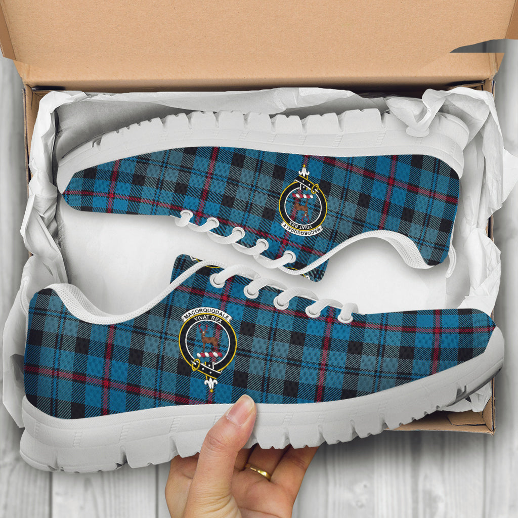 MacCorquodale (McCorquodale) Tartan Sneakers with Family Crest - Tartan Vibes Clothing