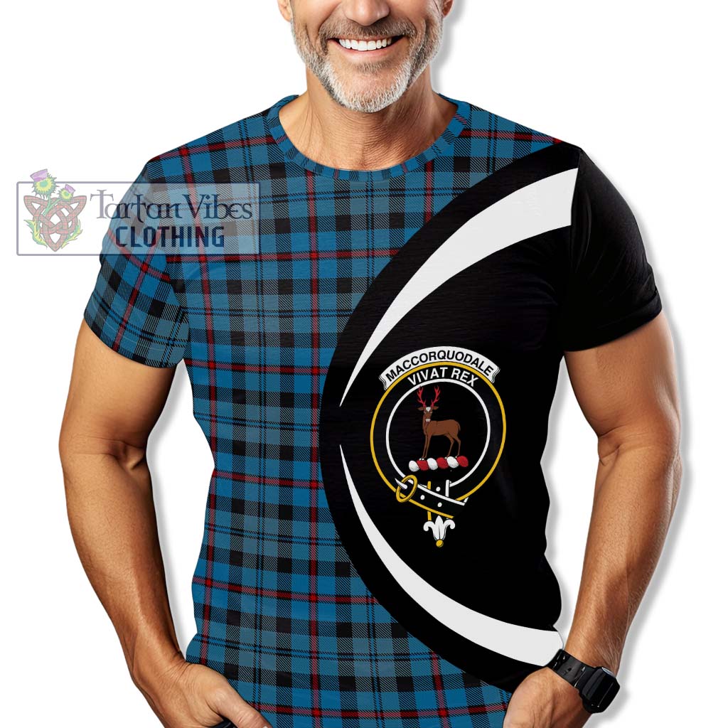 Tartan Vibes Clothing MacCorquodale Tartan T-Shirt with Family Crest Circle Style