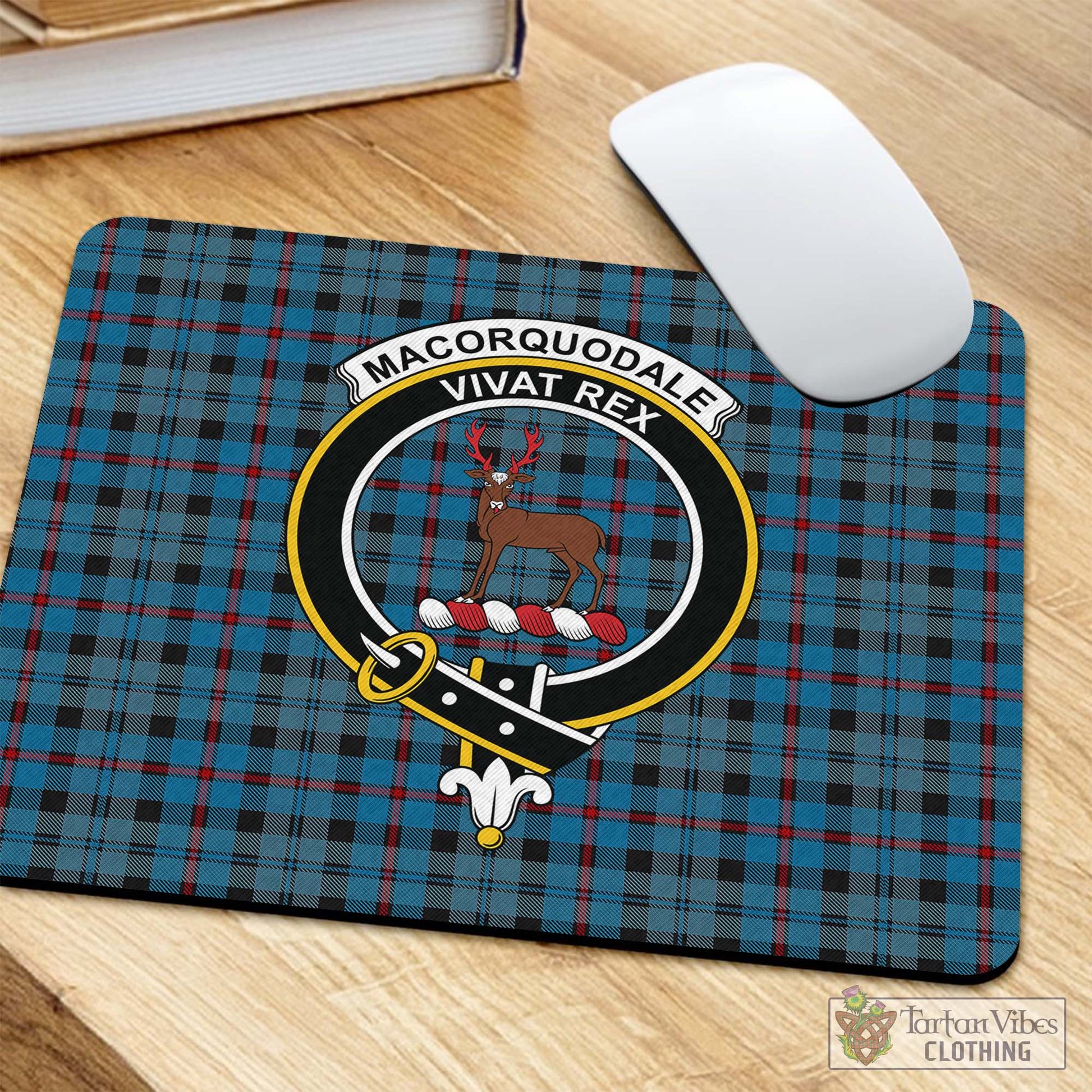 Tartan Vibes Clothing MacCorquodale Tartan Mouse Pad with Family Crest