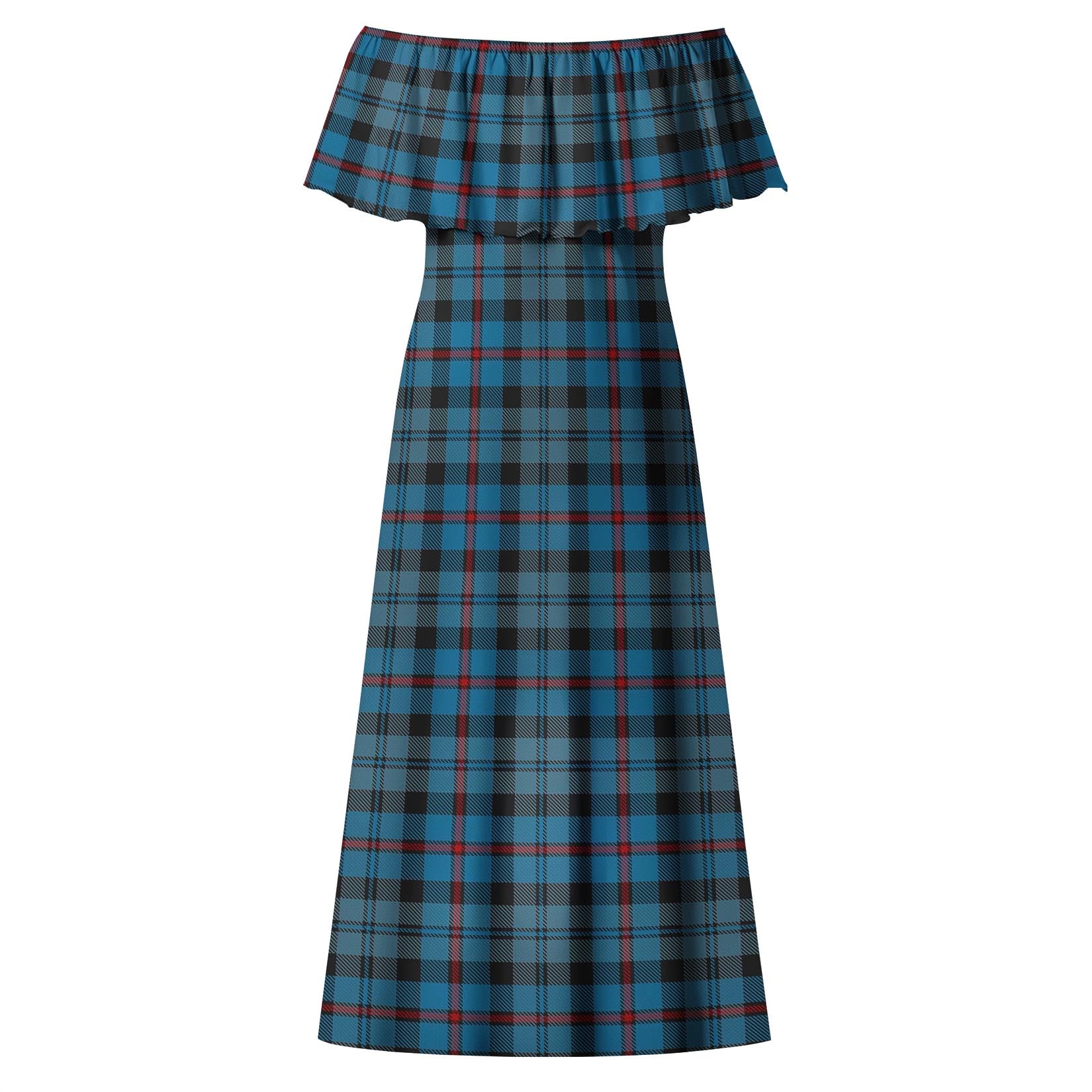 MacCorquodale Tartan Off Shoulder Long Dress - Tartanvibesclothing