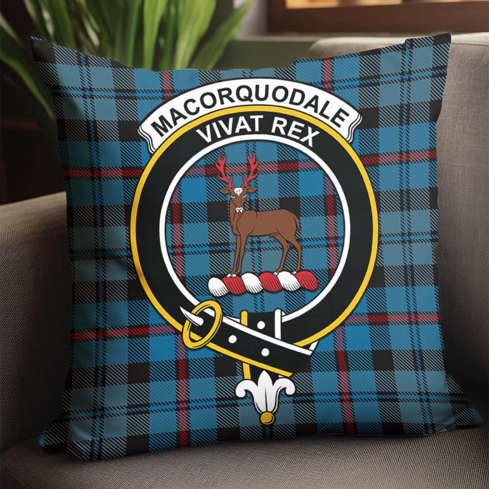 MacCorquodale Tartan Pillow Cover with Family Crest - Tartanvibesclothing