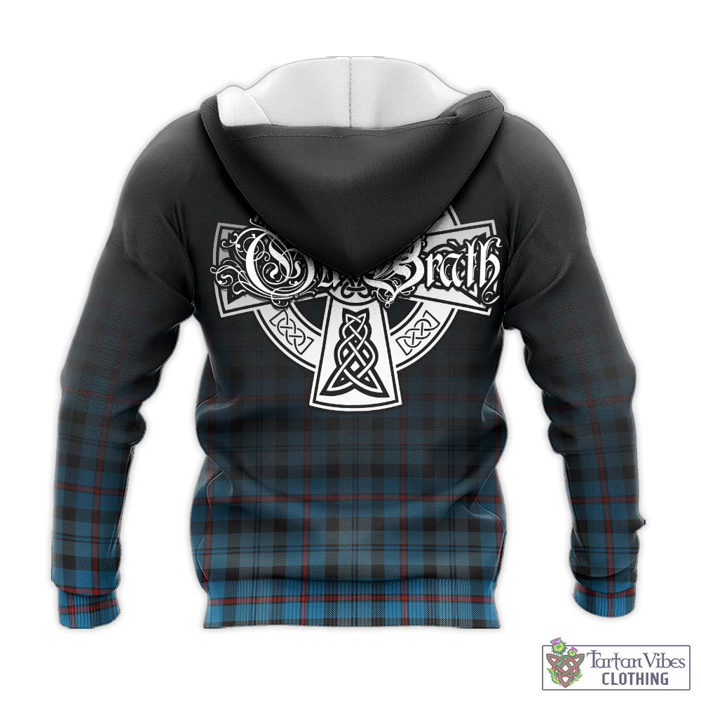 Tartan Vibes Clothing MacCorquodale Tartan Knitted Hoodie Featuring Alba Gu Brath Family Crest Celtic Inspired