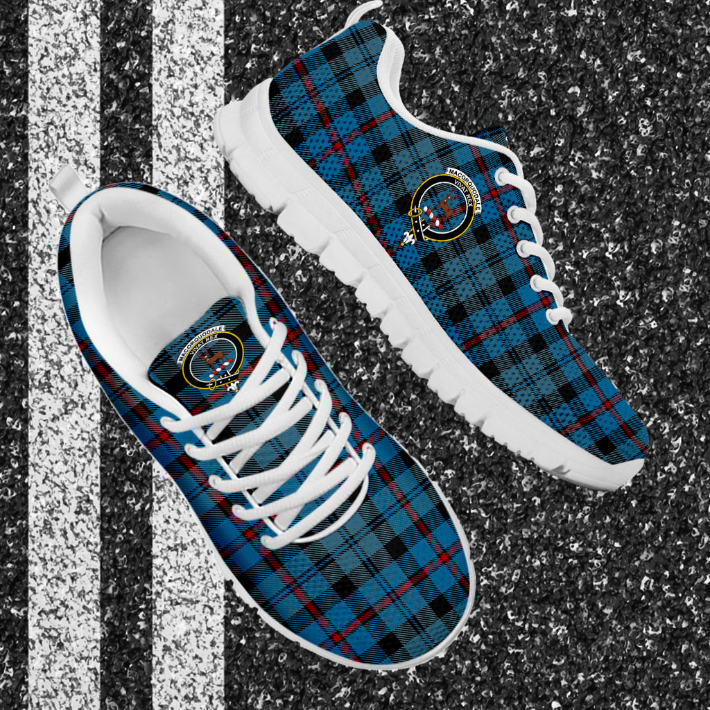 MacCorquodale (McCorquodale) Tartan Sneakers with Family Crest - Tartan Vibes Clothing