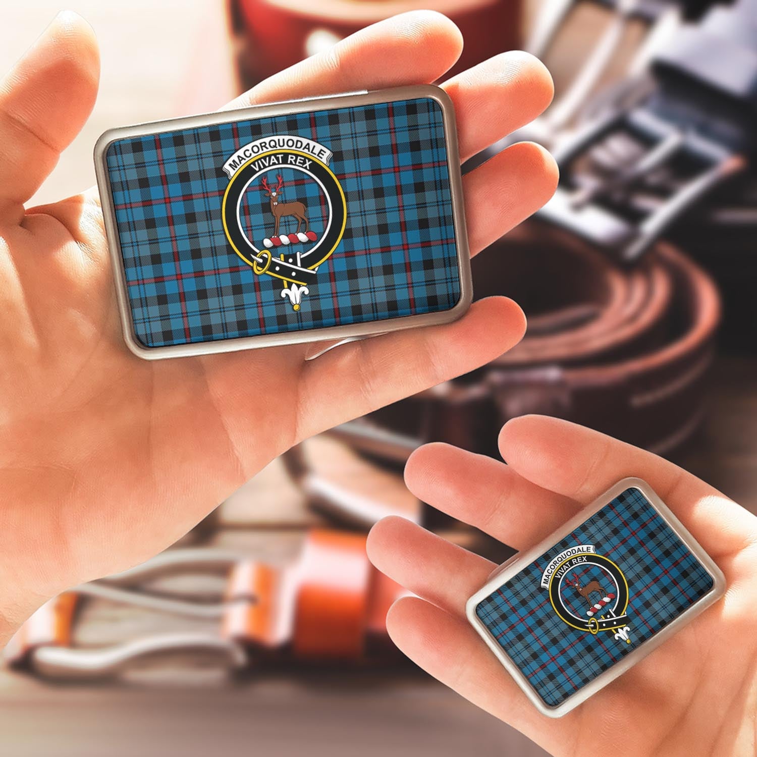 MacCorquodale (McCorquodale) Tartan Belt Buckles with Family Crest - Tartan Vibes Clothing