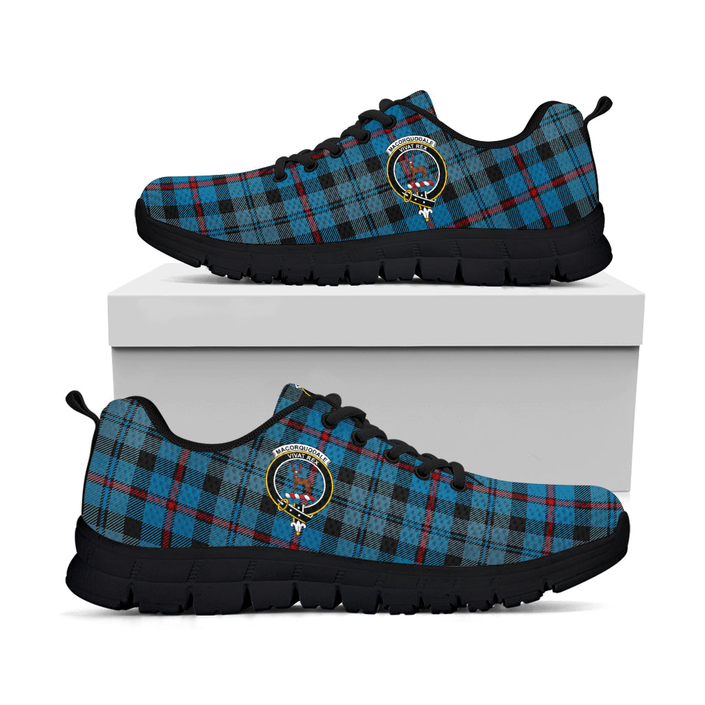 MacCorquodale (McCorquodale) Tartan Sneakers with Family Crest - Tartan Vibes Clothing