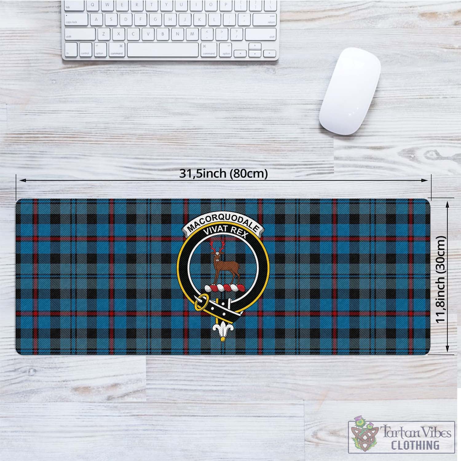 Tartan Vibes Clothing MacCorquodale Tartan Mouse Pad with Family Crest