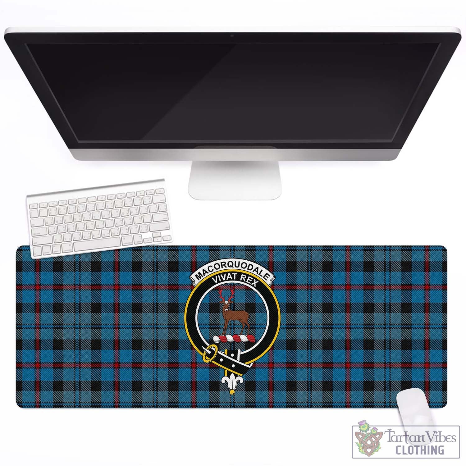 Tartan Vibes Clothing MacCorquodale Tartan Mouse Pad with Family Crest