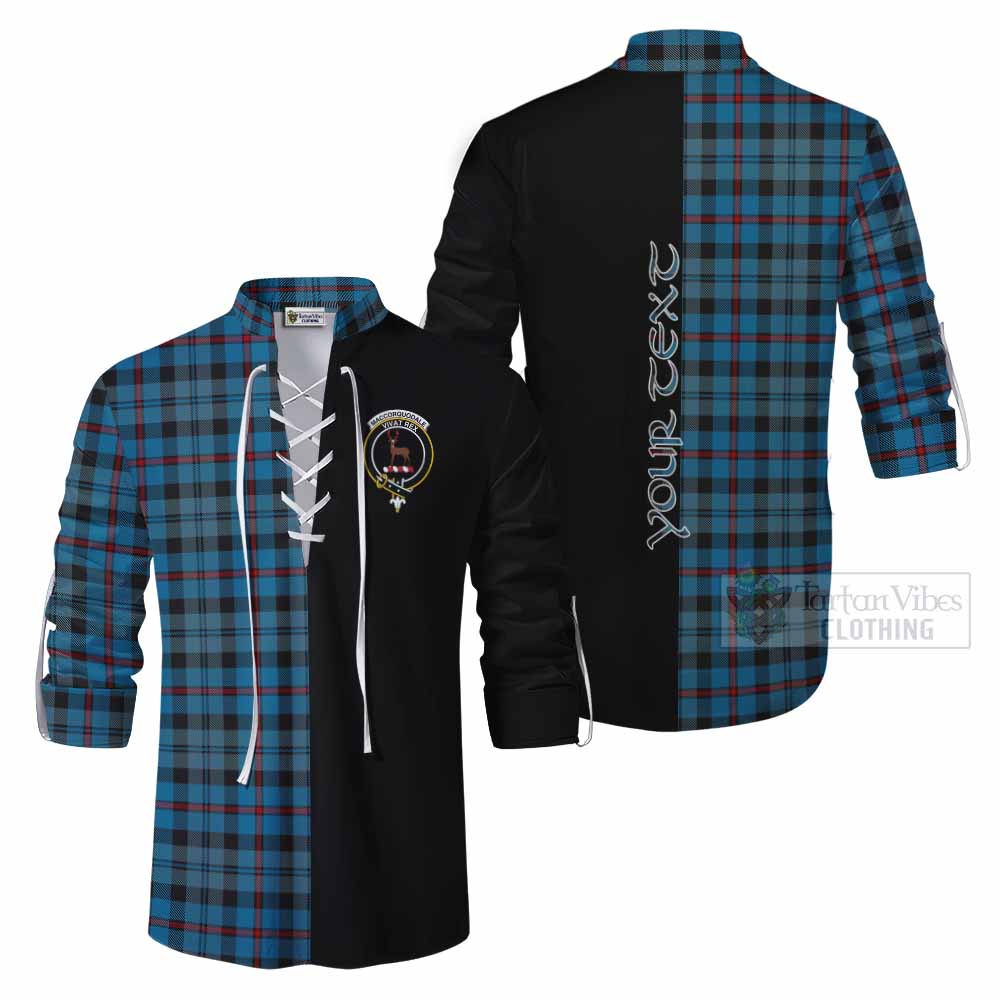 Tartan Vibes Clothing MacCorquodale (McCorquodale) Tartan Ghillie Kilt Shirt with Family Crest and Half Of Me Style