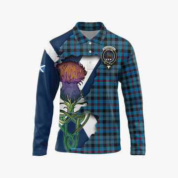 MacCorquodale (McCorquodale) Tartan Family Crest Long Sleeve Polo Shirt Scottish Thistle Celtic Inspired Unisex - Tartan Vibes Clothing