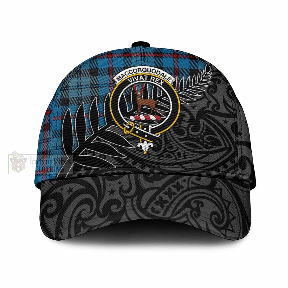 Tartan Vibes Clothing MacCorquodale (McCorquodale) Tartan Classic Cap with New Zealand Silver Fern Half Style