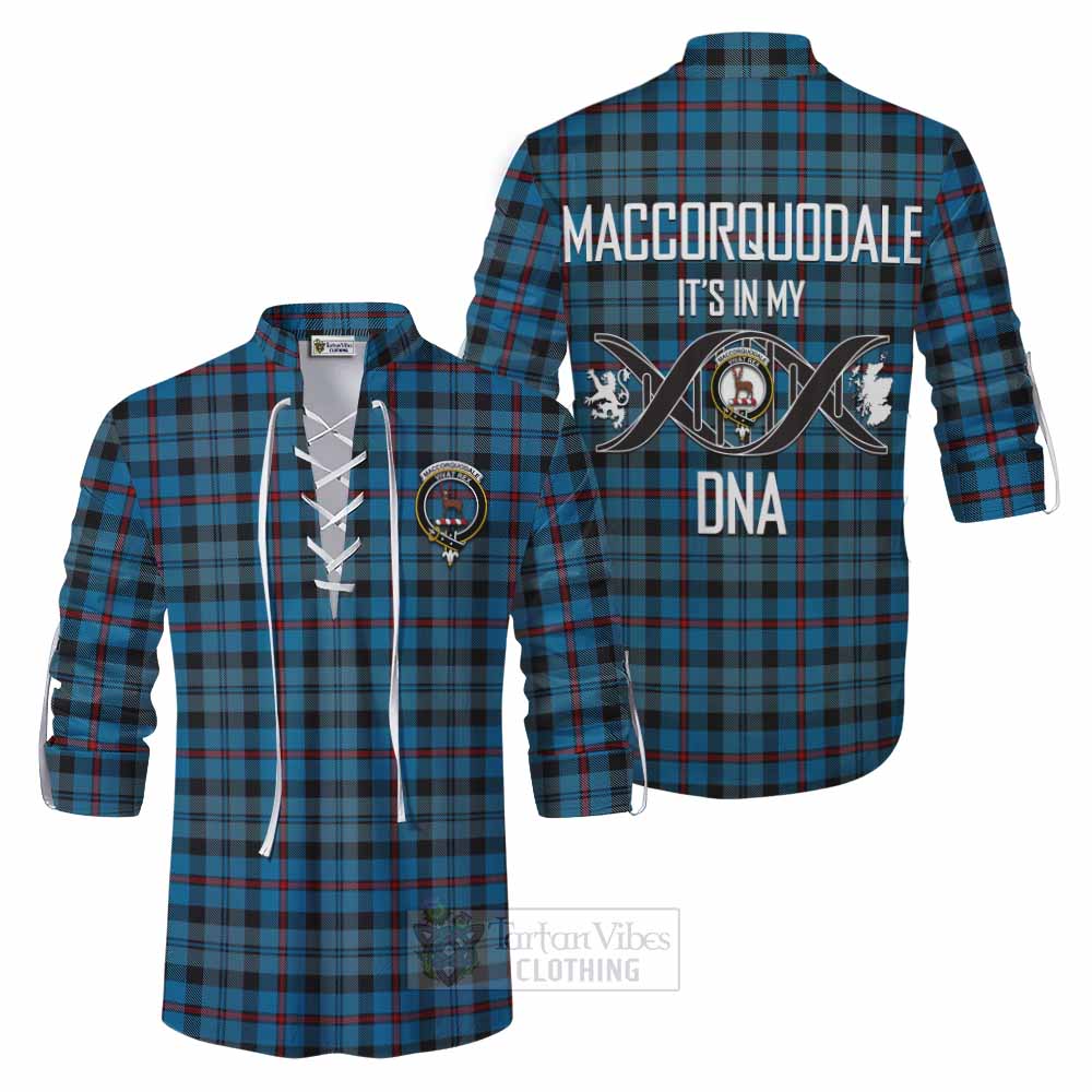 Tartan Vibes Clothing MacCorquodale (McCorquodale) Tartan Ghillie Kilt Shirt with Family Crest DNA In Me Style