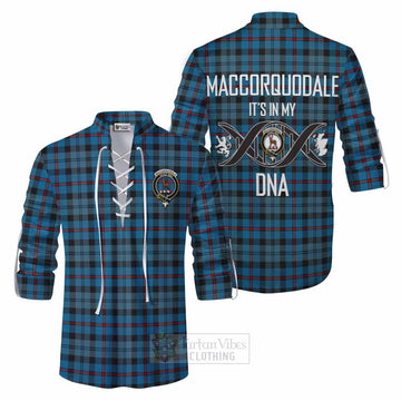 MacCorquodale (McCorquodale) Tartan Ghillie Kilt Shirt with Family Crest DNA In Me Style