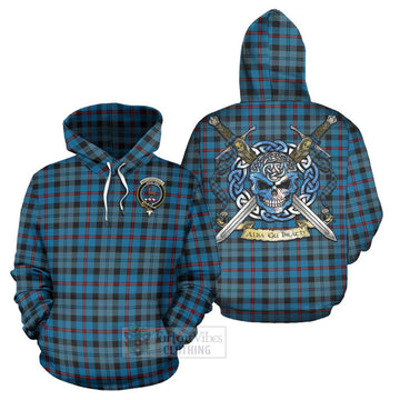 MacCorquodale (McCorquodale) Tartan Hoodie with Family Crest Celtic Skull Style