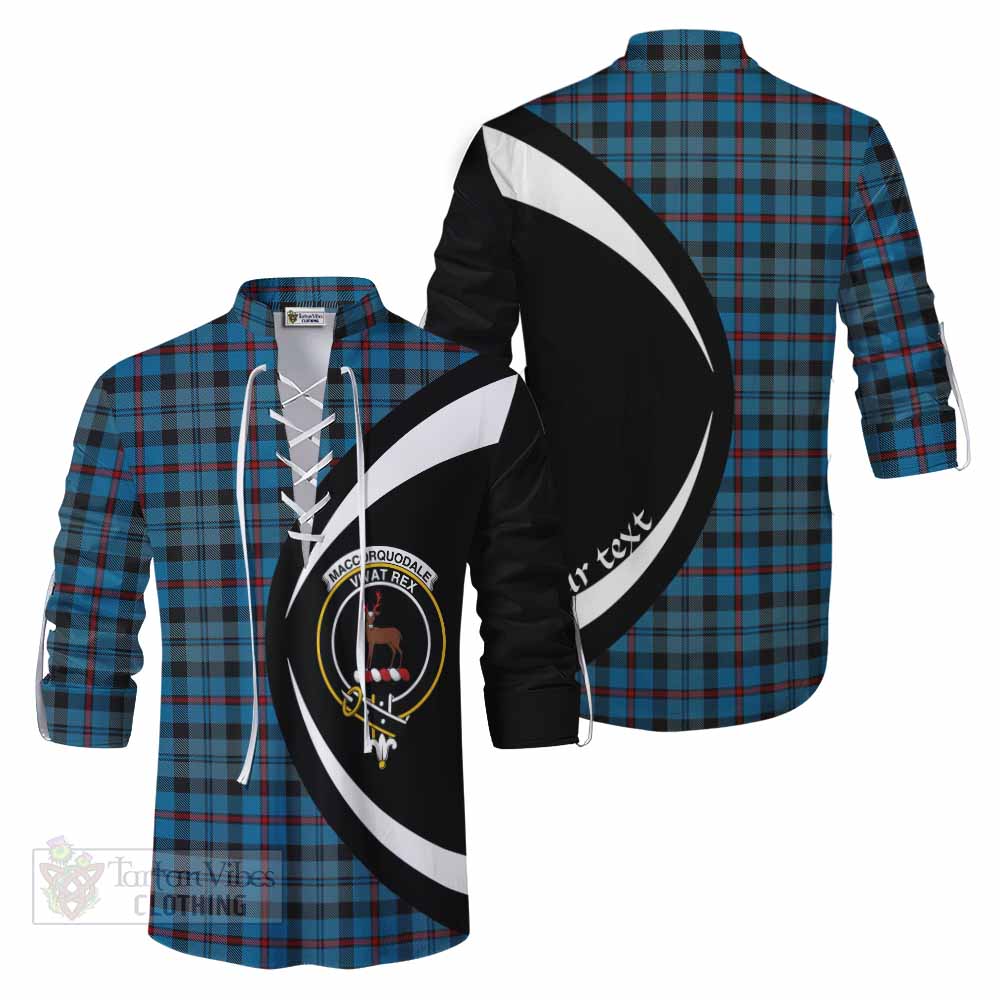 Tartan Vibes Clothing MacCorquodale (McCorquodale) Tartan Ghillie Kilt Shirt with Family Crest Circle Style