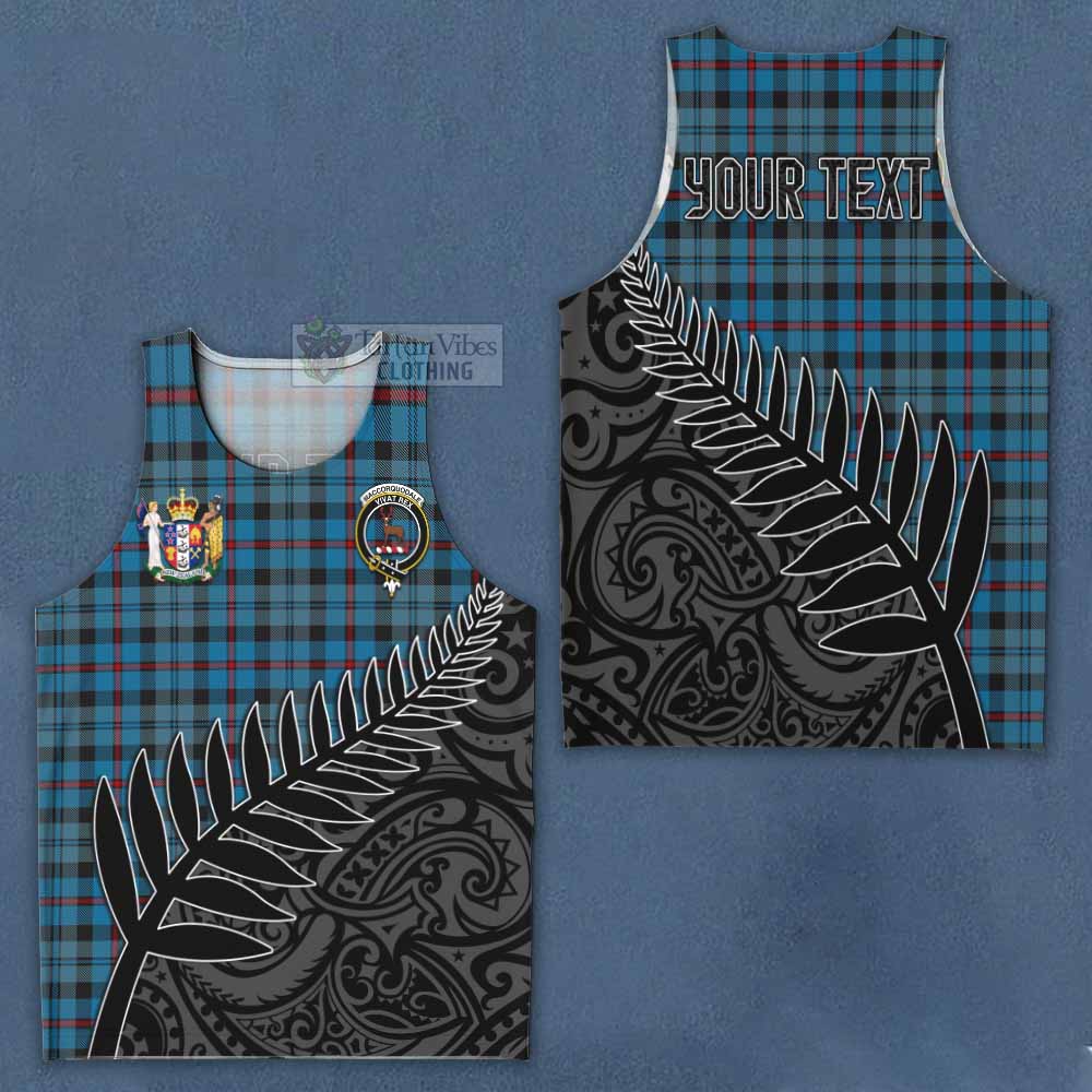 Tartan Vibes Clothing MacCorquodale (McCorquodale) Crest Tartan Men's Tank Top with New Zealand Silver Fern Half Style