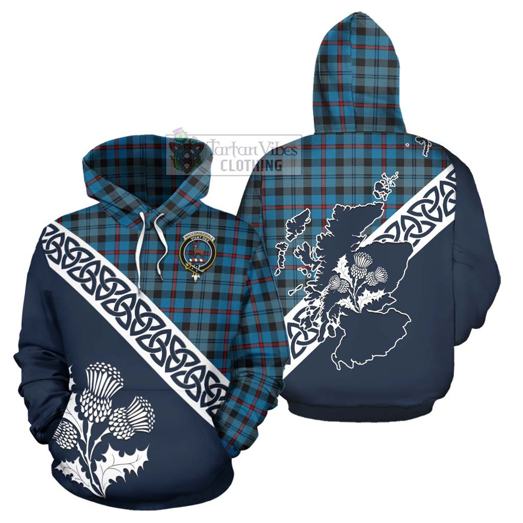 Tartan Vibes Clothing MacCorquodale (McCorquodale) Tartan Hoodie Featuring Thistle and Scotland Map