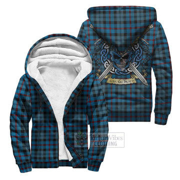 MacCorquodale (McCorquodale) Tartan Sherpa Hoodie with Family Crest Celtic Skull Style