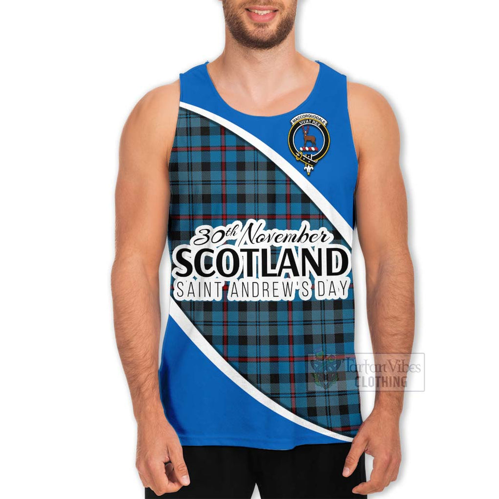 Tartan Vibes Clothing MacCorquodale (McCorquodale) Family Crest Tartan Men's Tank Top Celebrate Saint Andrew's Day in Style