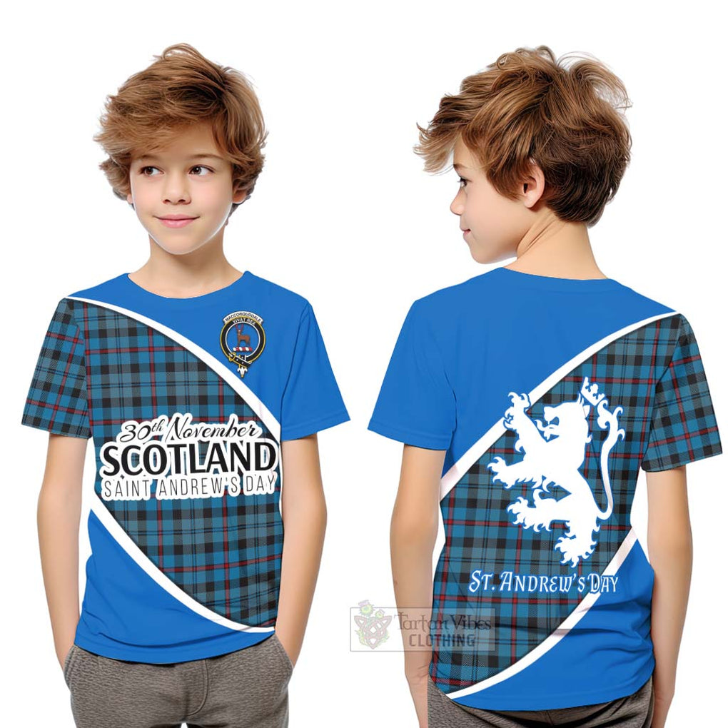 Tartan Vibes Clothing MacCorquodale (McCorquodale) Family Crest Tartan Kid T-Shirt Celebrate Saint Andrew's Day in Style