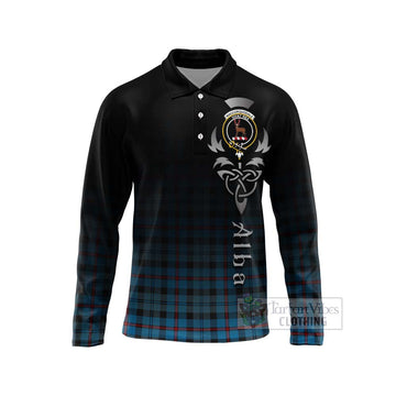 MacCorquodale (McCorquodale) Tartan Long Sleeve Polo Shirt Featuring Alba Gu Brath Family Crest Celtic Inspired