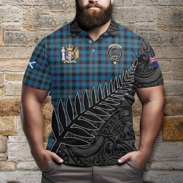 MacCorquodale (McCorquodale) Crest Tartan Polo Shirt with New Zealand Silver Fern Half Style