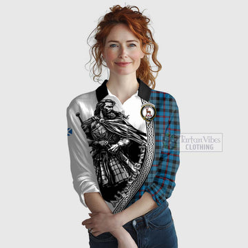 MacCorquodale (McCorquodale) Tartan Clan Crest Women's Casual Shirt with Highlander Warrior Celtic Style