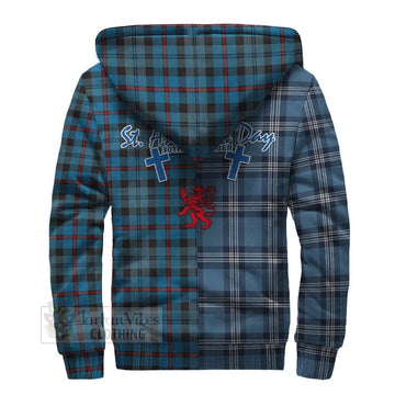 MacCorquodale (McCorquodale) Tartan Sherpa Hoodie Happy St. Andrew's Day Half Tartan Style