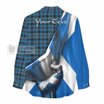 MacCorquodale (McCorquodale) Tartan Women's Casual Shirt with Family Crest Scotland Patriotic Style