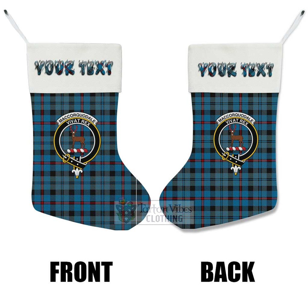 Tartan Vibes Clothing MacCorquodale (McCorquodale) Tartan Family Crest Christmas Stocking with Personalized Text