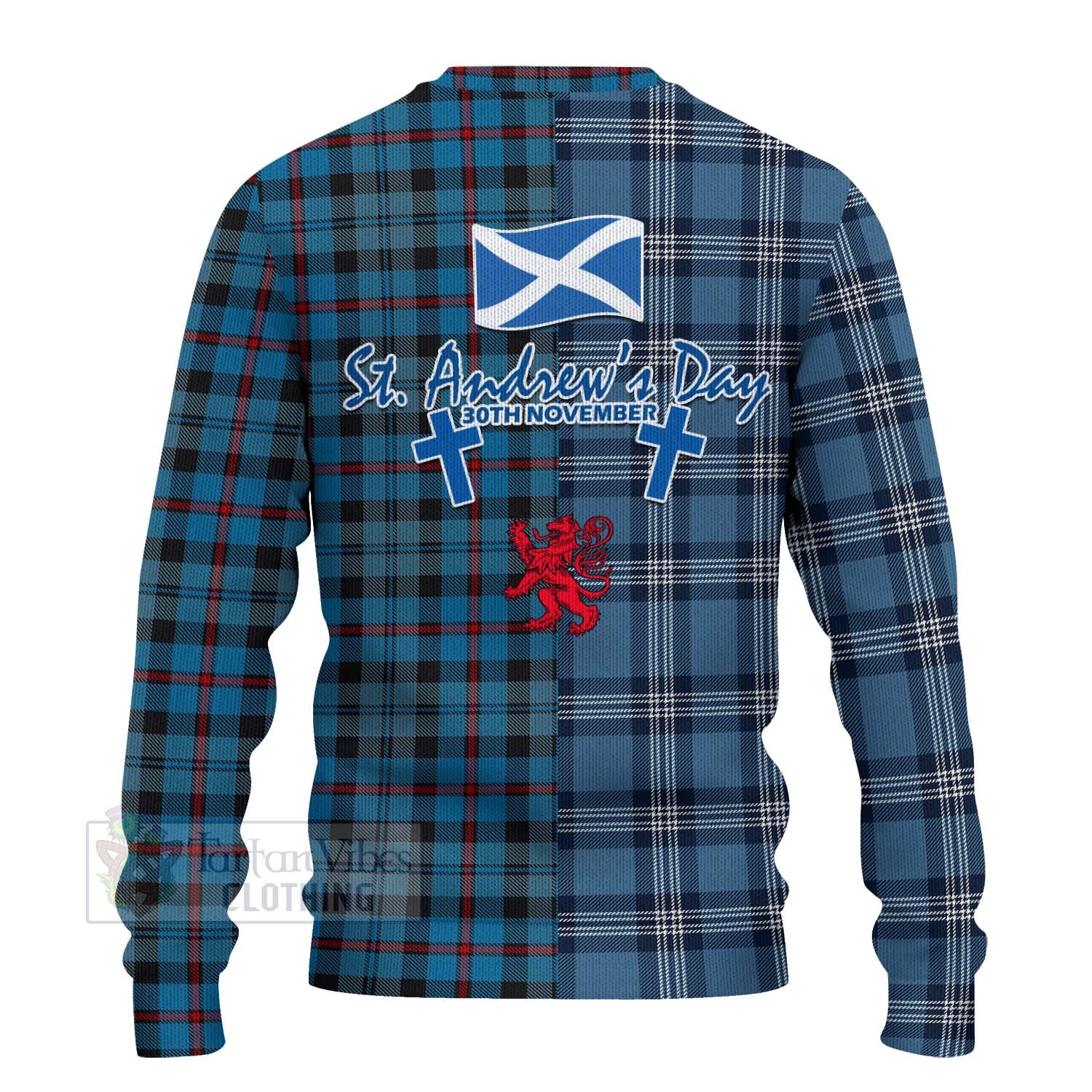 Tartan Vibes Clothing MacCorquodale (McCorquodale) Tartan Knitted Sweater Happy St. Andrew's Day Half Tartan Style