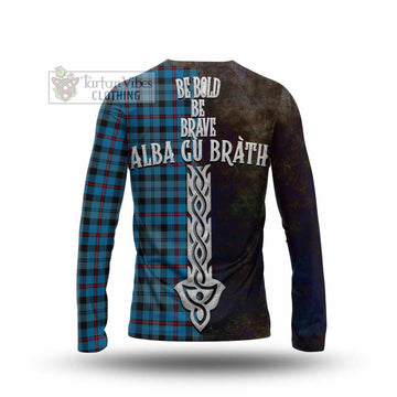 MacCorquodale (McCorquodale) Tartan Family Crest Long Sleeve T-Shirt Alba Gu Brath Be Brave Lion Ancient Style - Tartan Vibes Clothing