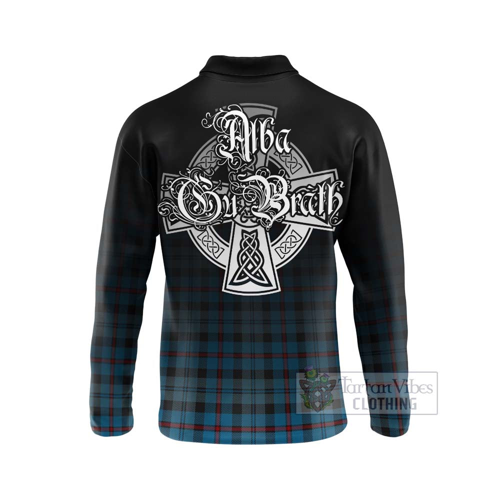 Tartan Vibes Clothing MacCorquodale (McCorquodale) Tartan Long Sleeve Polo Shirt Featuring Alba Gu Brath Family Crest Celtic Inspired