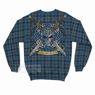 MacCorquodale (McCorquodale) Tartan Sweatshirt with Family Crest Celtic Skull Style