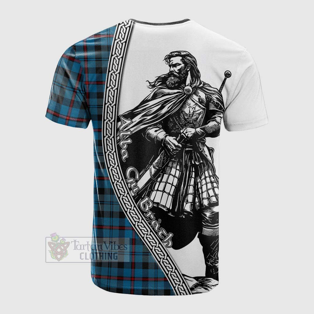 Tartan Vibes Clothing MacCorquodale (McCorquodale) Tartan Clan Crest Cotton T-shirt with Highlander Warrior Celtic Style