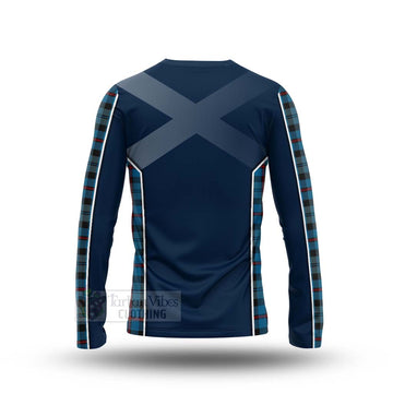 MacCorquodale (McCorquodale) Tartan Long Sleeve T-Shirt with Family Crest and Scottish Thistle Vibes Sport Style