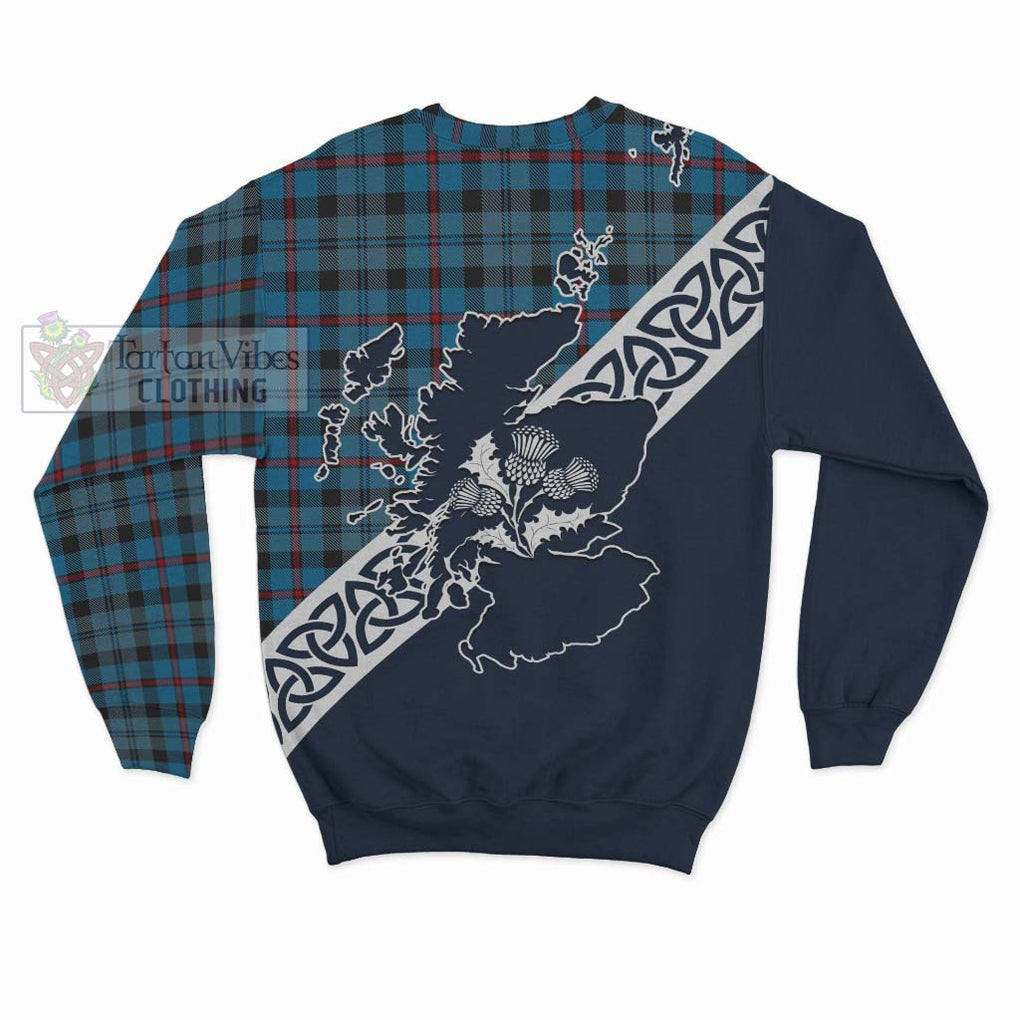 Tartan Vibes Clothing MacCorquodale (McCorquodale) Tartan Sweatshirt Featuring Thistle and Scotland Map