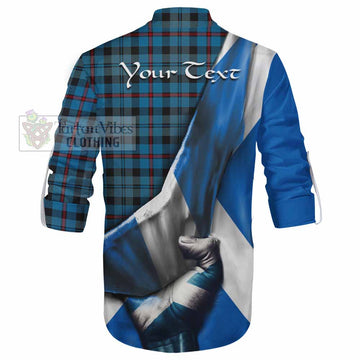 MacCorquodale (McCorquodale) Tartan Ghillie Kilt Shirt with Family Crest Scotland Patriotic Style