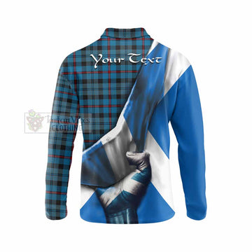 MacCorquodale (McCorquodale) Tartan Long Sleeve Polo Shirt with Family Crest Scotland Patriotic Style