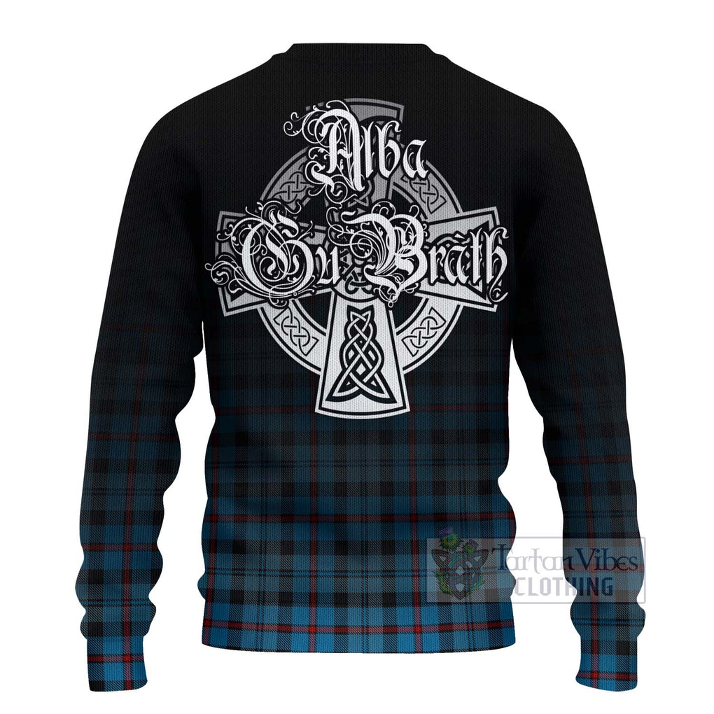 Tartan Vibes Clothing MacCorquodale (McCorquodale) Tartan Knitted Sweater Featuring Alba Gu Brath Family Crest Celtic Inspired