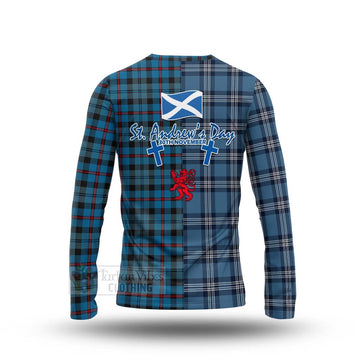 MacCorquodale (McCorquodale) Tartan Long Sleeve T-Shirt Happy St. Andrew's Day Half Tartan Style