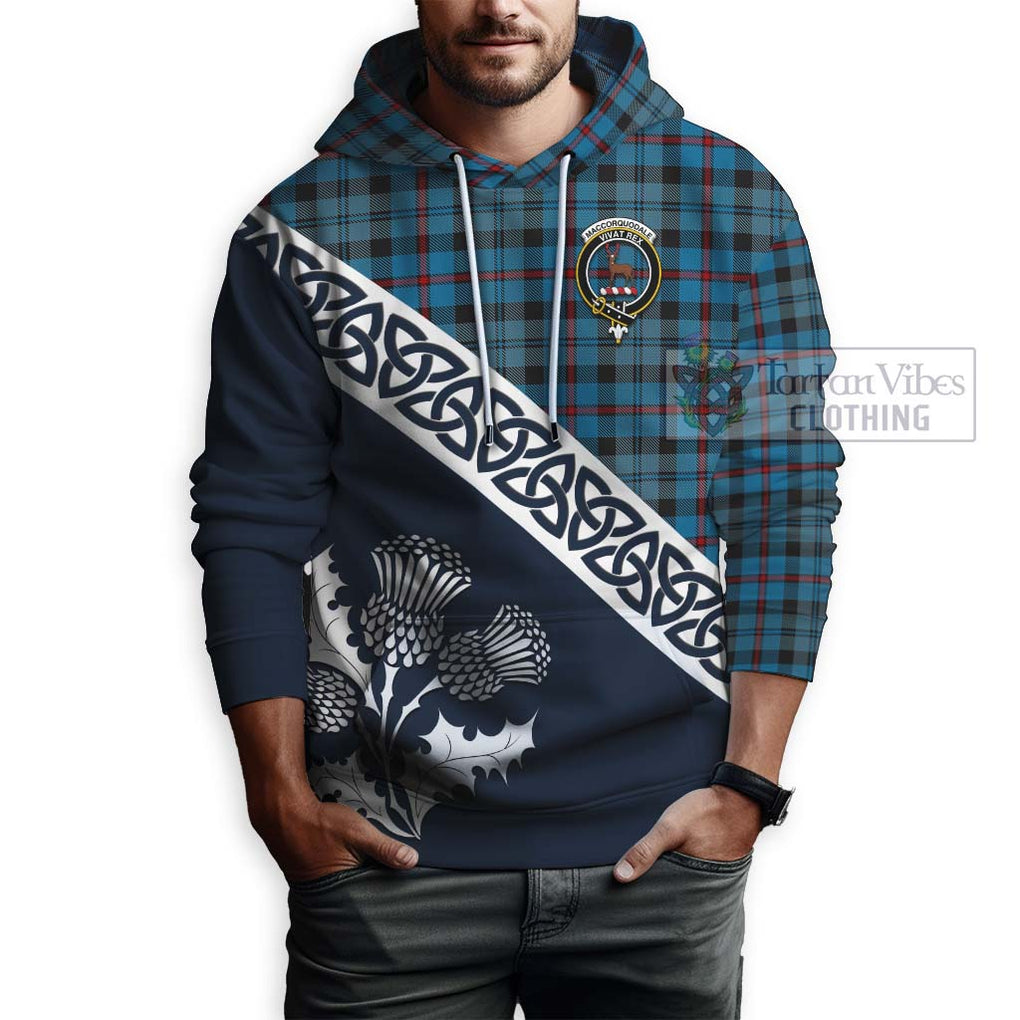 Tartan Vibes Clothing MacCorquodale (McCorquodale) Tartan Hoodie Featuring Thistle and Scotland Map