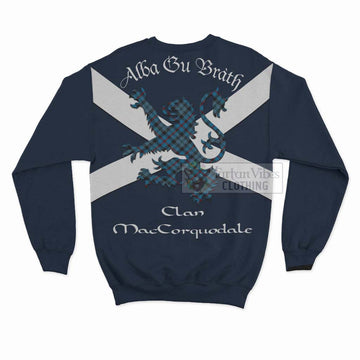 MacCorquodale (McCorquodale) Tartan Lion Rampant Sweatshirt  Proudly Display Your Heritage with Alba Gu Brath and Clan Name