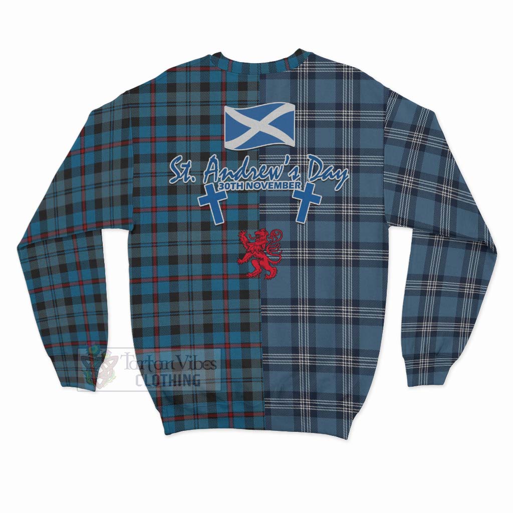 Tartan Vibes Clothing MacCorquodale (McCorquodale) Tartan Sweatshirt Happy St. Andrew's Day Half Tartan Style